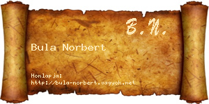 Bula Norbert névjegykártya